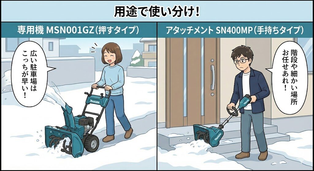 スプリット用SN400MPアタッチメントとの違い