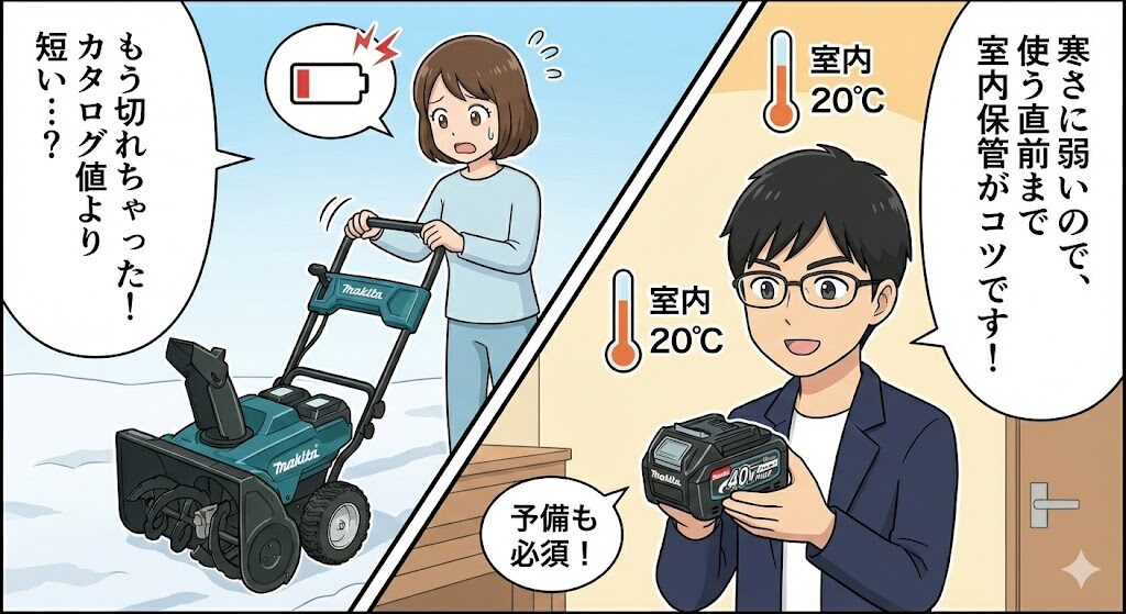 40Vmaxバッテリーの稼働時間と保管のコツ