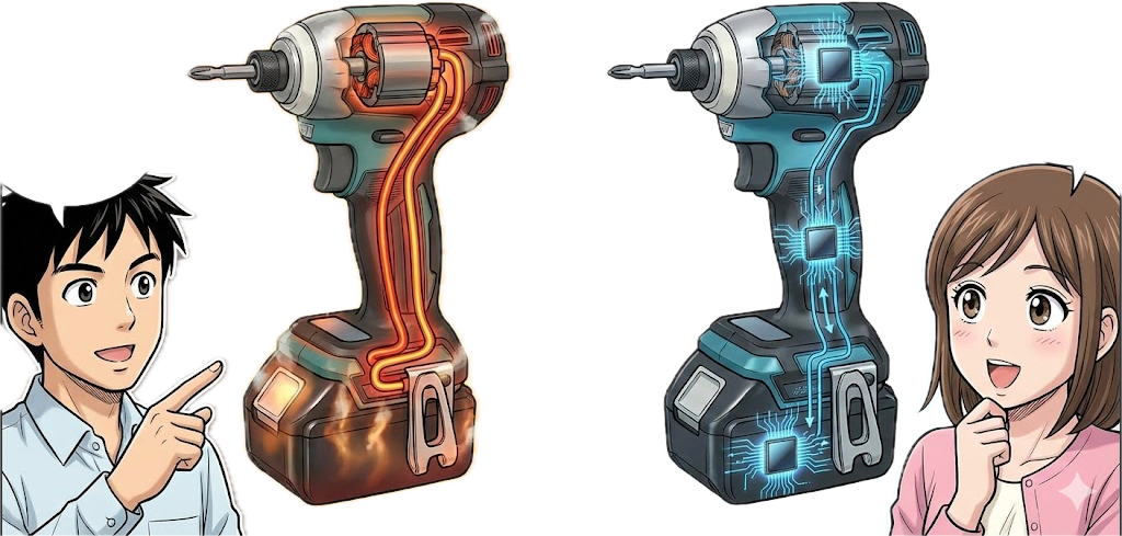 電圧（18V/40V）とトルクの強さは内部構造でどう違う？