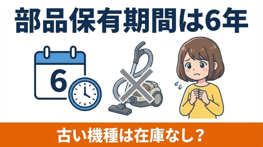 部品保有期間は6年！古い機種は修理不可のリスクあり