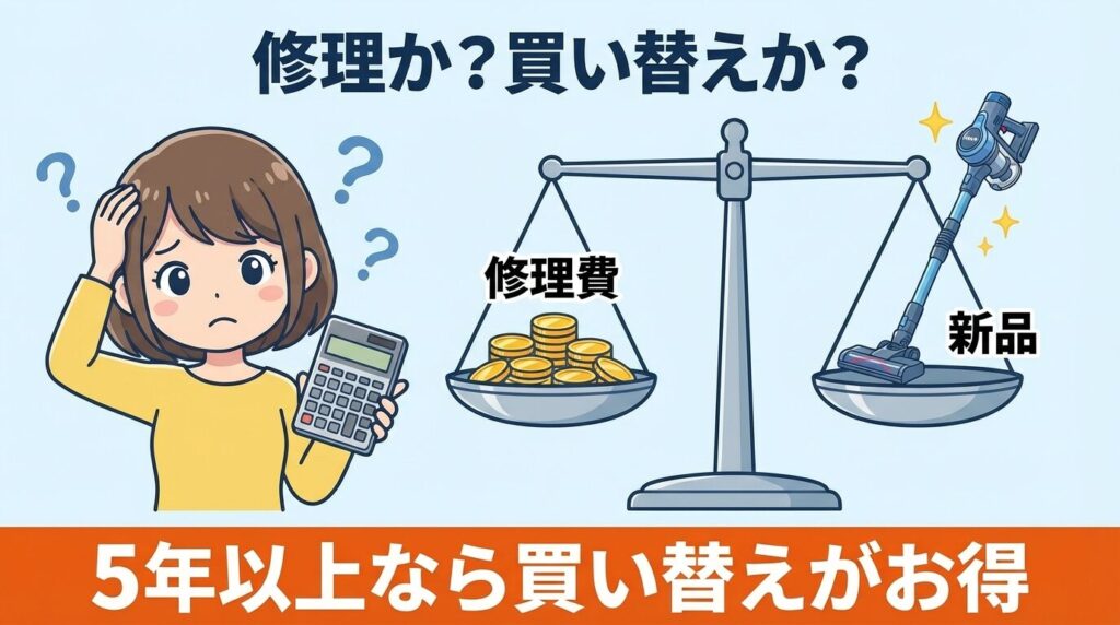 修理に出すか買い替えるか？費用目安と保証期間の確認