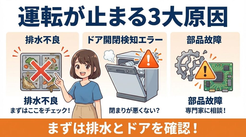 結論：運転が止まる主な原因3つ