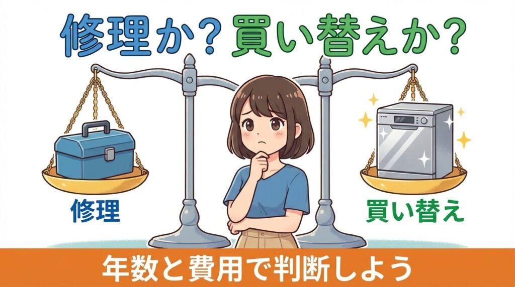 パナソニック食洗機が途中で止まる修理と買い替え
