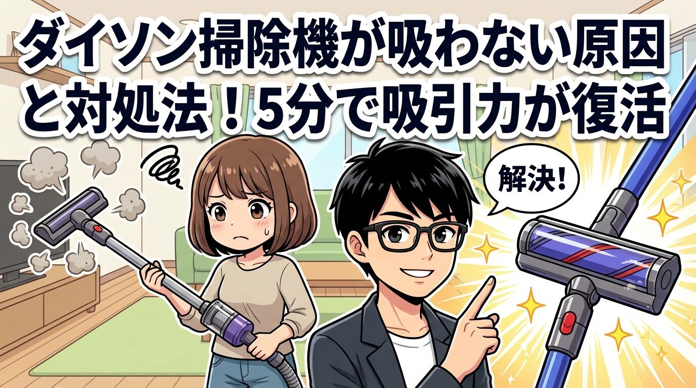 ダイソン掃除機が吸わない原因と対処法！5分で吸引力が復活