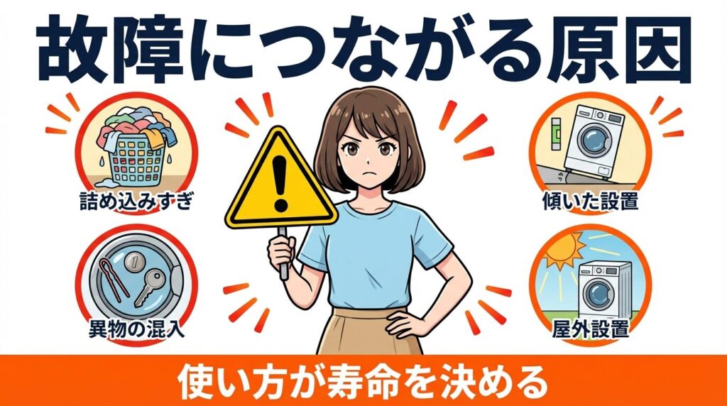 ハイアール洗濯機の故障につながる主な原因