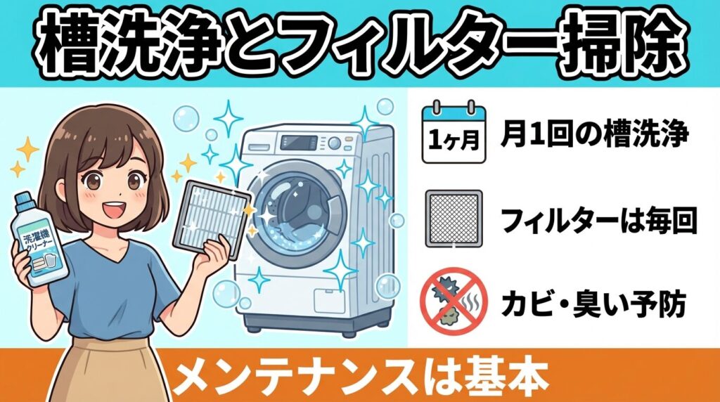 定期的な槽洗浄とフィルター掃除