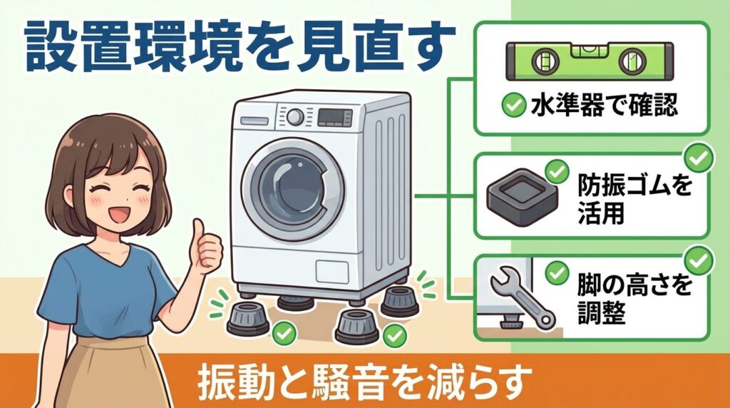 設置環境を見直して水平を保つ