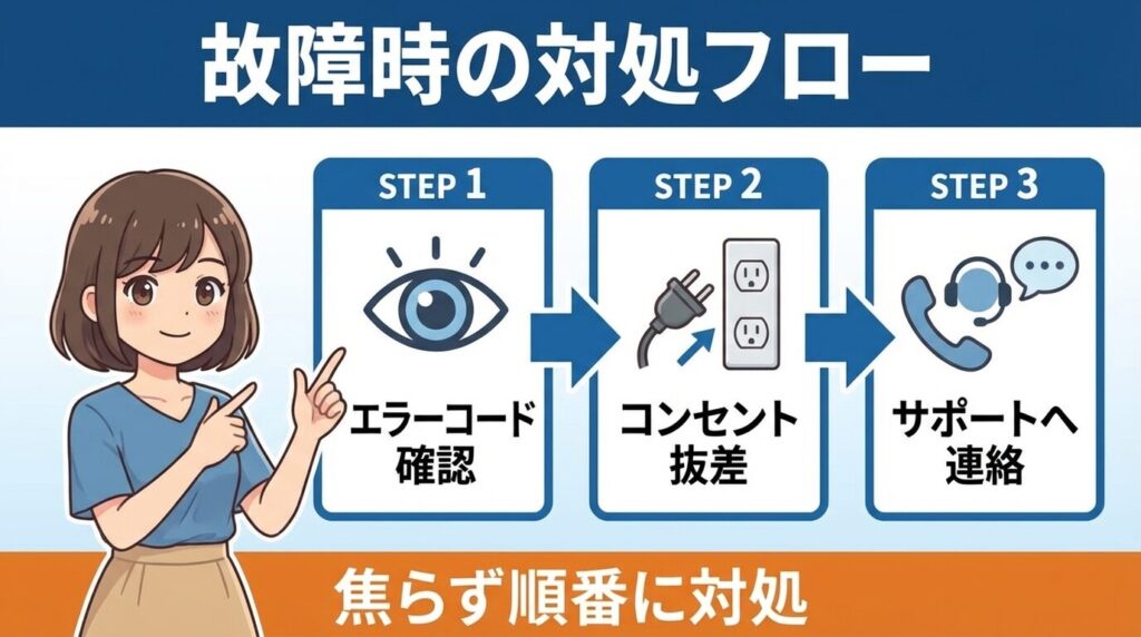 万が一の故障時の対処フロー