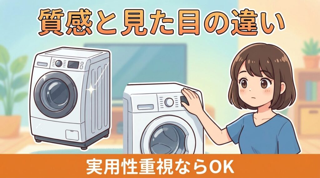 質感の違い：プラスチック部品多用による耐久性と見た目