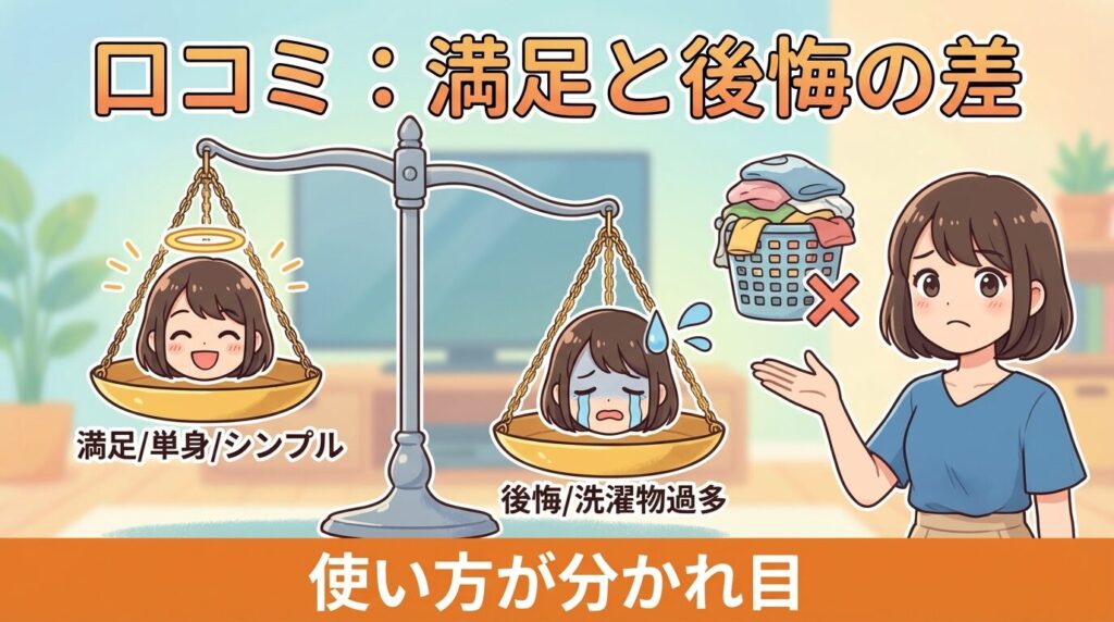 ユーザーの口コミ分析：満足している人と後悔した人の差