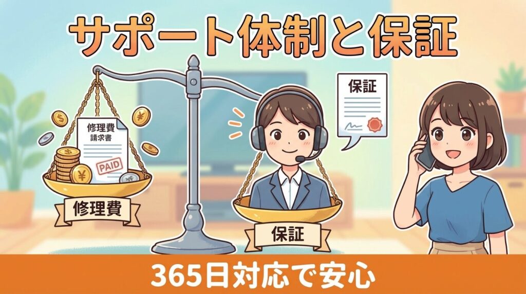 サポート体制：修理窓口の対応と保証期間の注意点