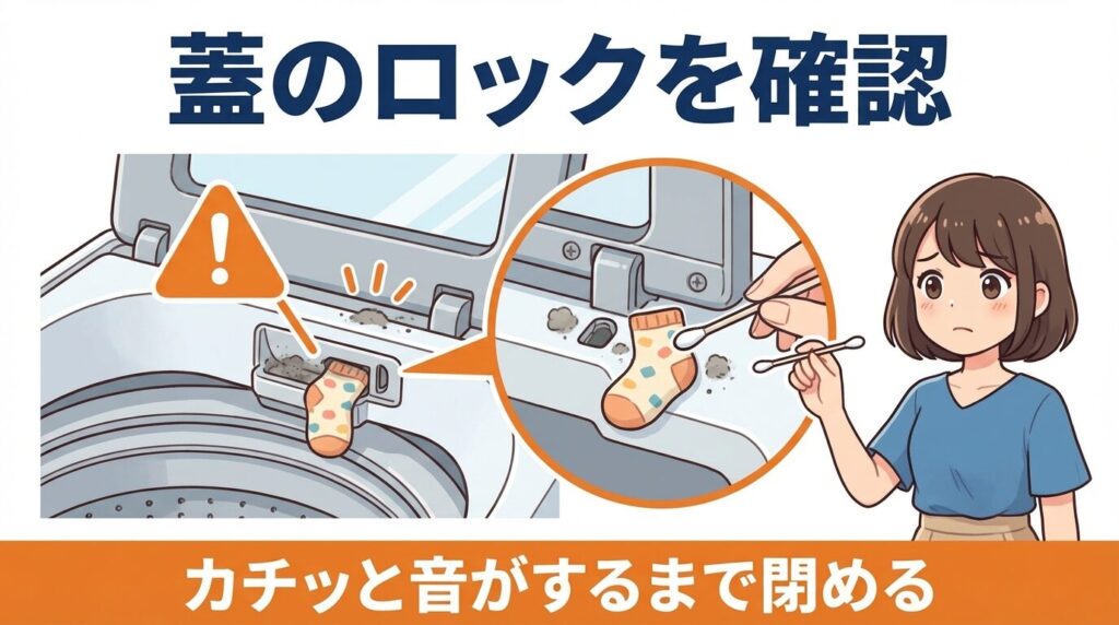 意外な盲点！「蓋のロック」と異物挟まりを確認