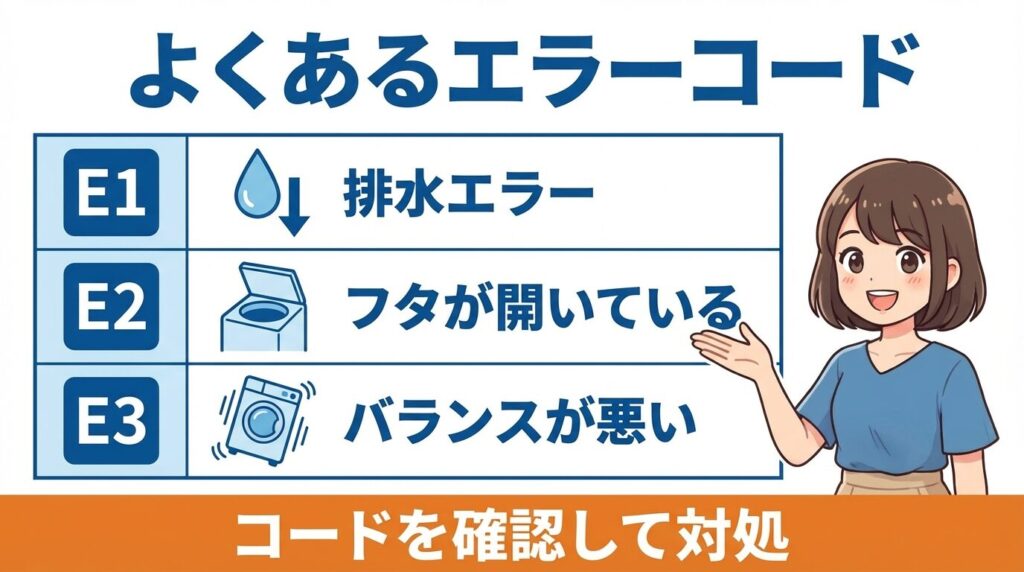 よくあるエラーコード（E1・E2・E3）の意味と対応