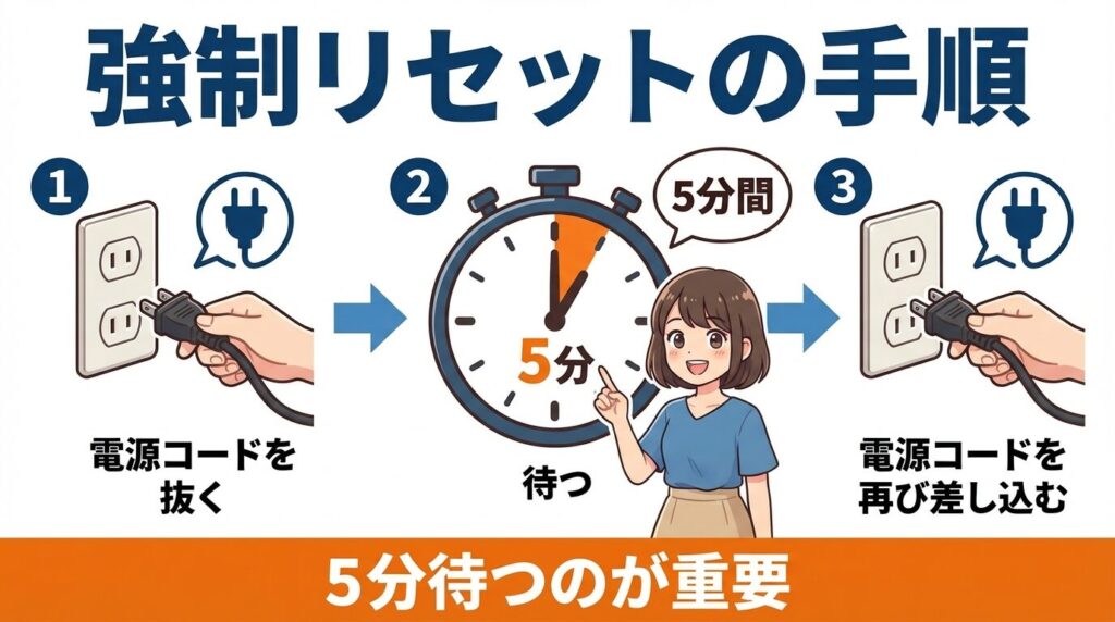 ハイアール洗濯機の強制リセット手順と待機時間