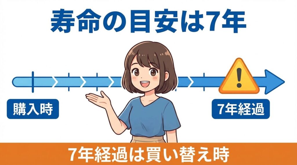 寿命のサイン？購入から7年以上なら買い替え推奨