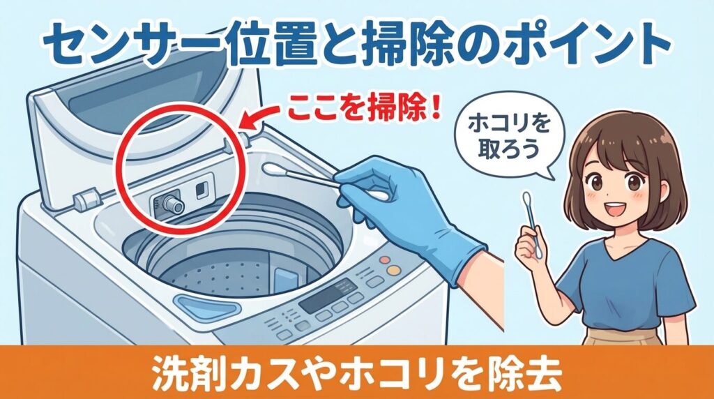 センサー位置の確認と物理的な接触不良の解消