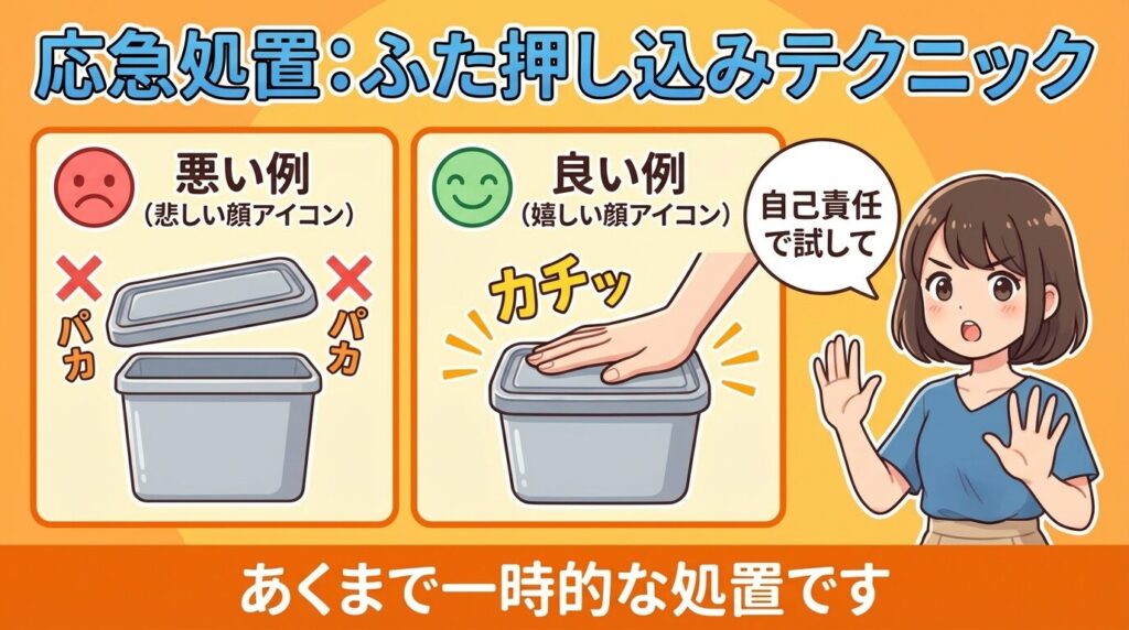 まだ直らない？「ふた押し込み」などの応急処置テクニック