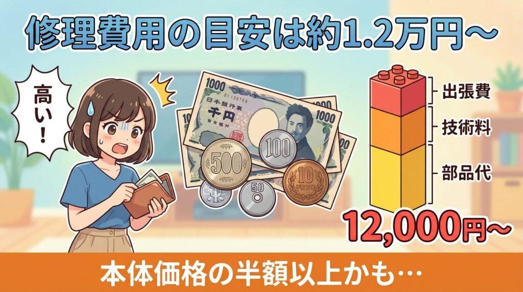 修理費用の目安：部品交換は1.2万円〜が相場