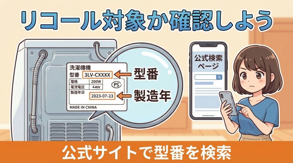 リコール対象機種の確認方法は？