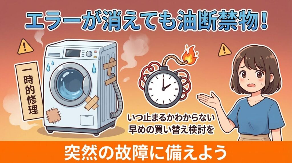 エラーが消えても使い続けて大丈夫？