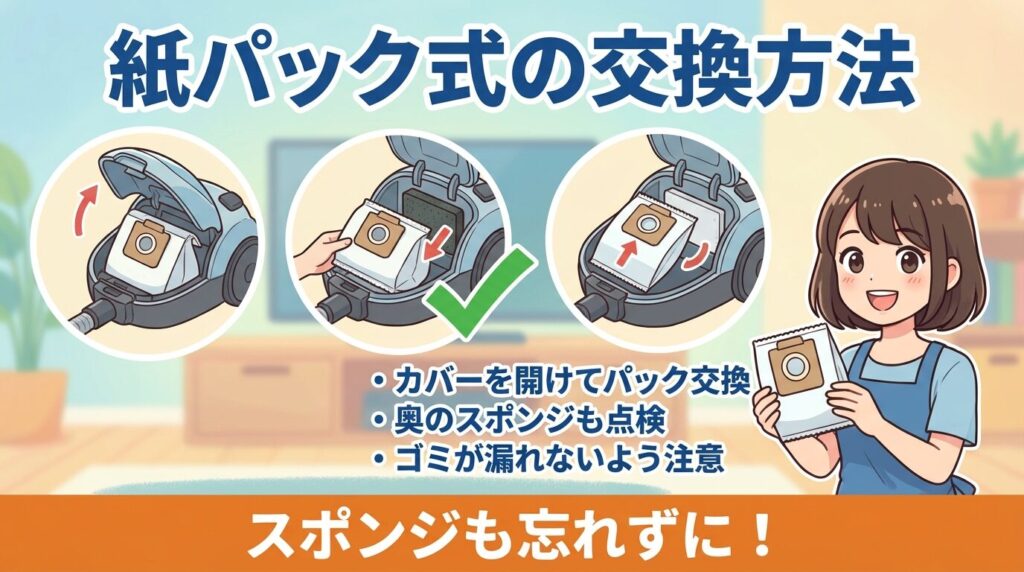 紙パック式の交換方法について