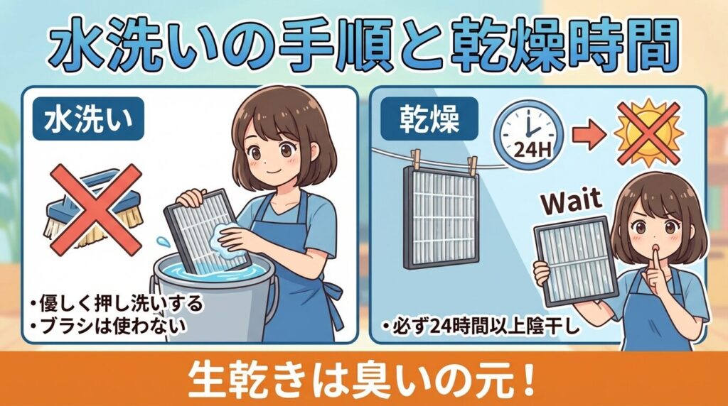 水洗いの正しい手順と乾燥時間