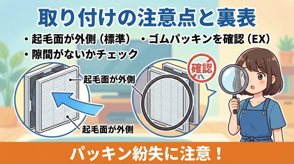 裏表はある?取り付けの注意点