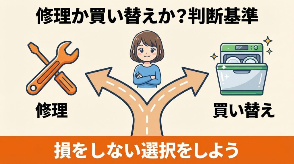 パナソニック食洗機修理費用と買い替えの判断基準