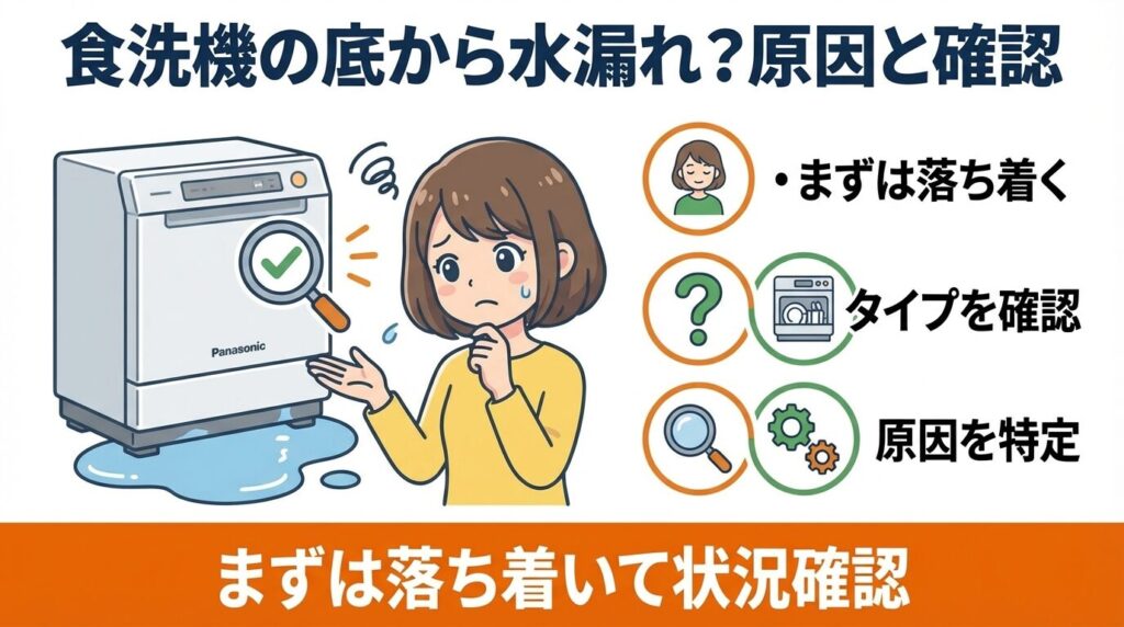 パナソニック食洗機の底から水漏れ？原因と確認箇所