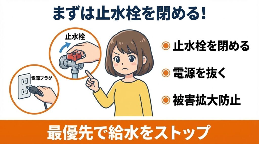 まず止水栓を閉める！水漏れの応急処置と原因判定