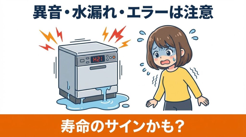 修理か買い替えか迷う異音や水漏れのエラー症状