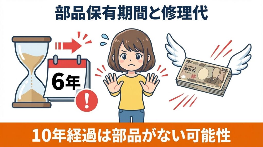 部品保有期間と修理代金の相場シミュレーション