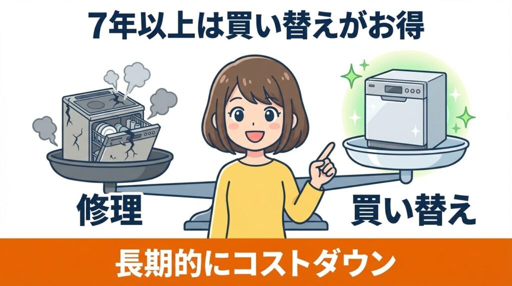 7年以上なら修理より買い替えが得な経済的理由