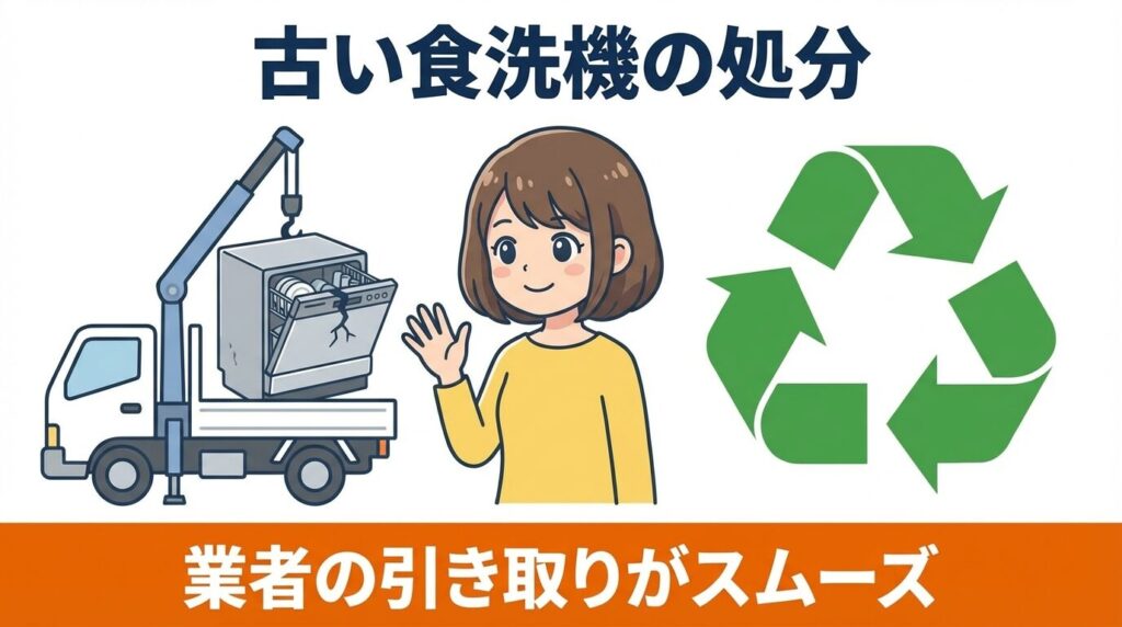 交換時の古い食洗機の処分費用と引き取りの流れ