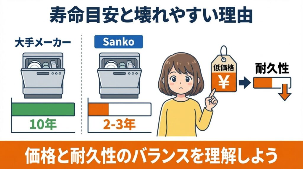 サンコー食洗機の寿命目安と壊れやすいと言われる理由