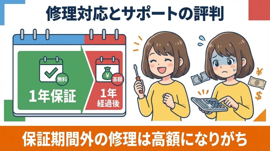 実際に故障した時の修理対応とサポートの評判
