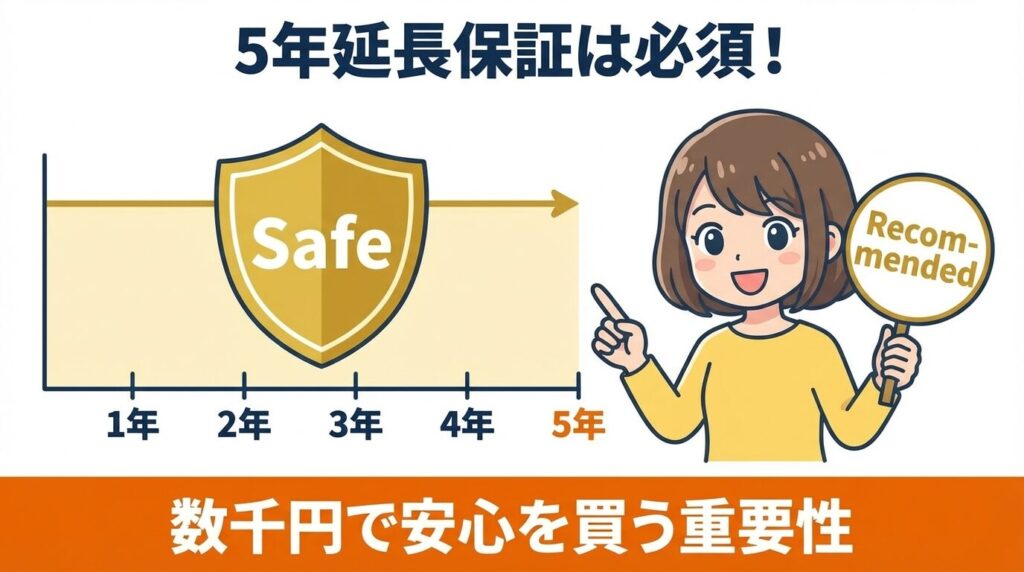 必須対策！5年延長保証を付けて購入すべき理由