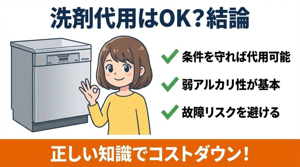 ミーレ食洗機の洗剤代用はOK？故障しない選び方の結論