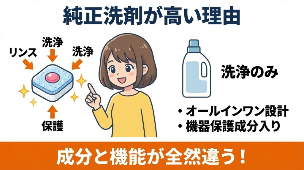 純正洗剤が高い理由と市販品との成分の違い