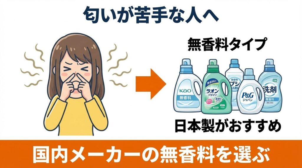 匂いが苦手な人向けの「無香料」代用案