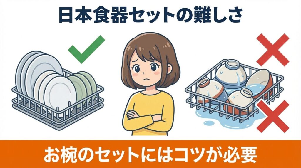 理由3：バスケットの爪が日本食器に不向き