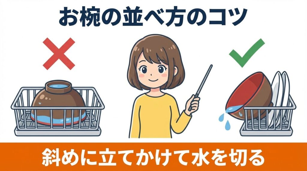 お椀も入る！バスケットへの並べ方のコツ