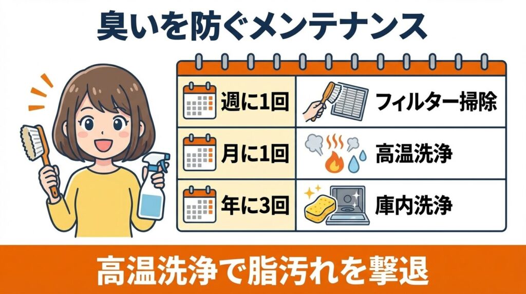 庫内の臭いを防ぐメンテナンス頻度