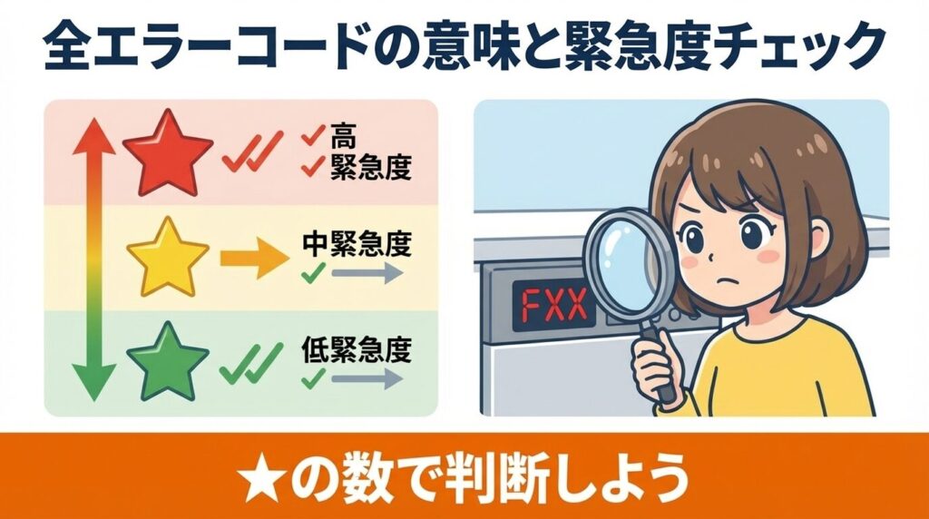 全エラーコードの意味と緊急度チェック