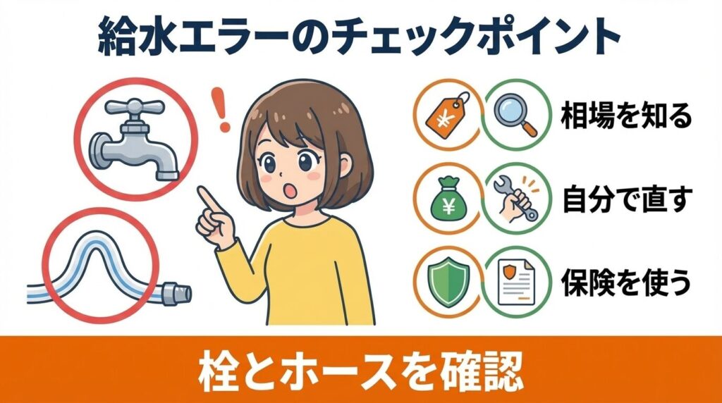 給水エラーF12・F13等のチェック項目