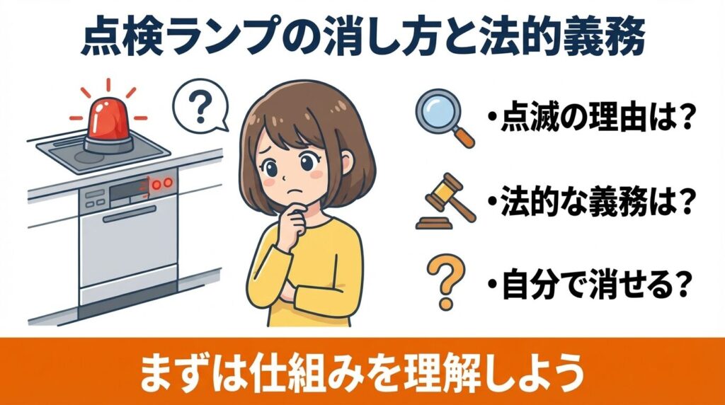 パナソニック食洗機点検ランプの消し方と法的義務