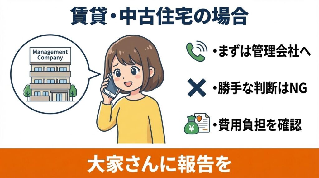 賃貸や中古住宅で点滅した場合の対処法