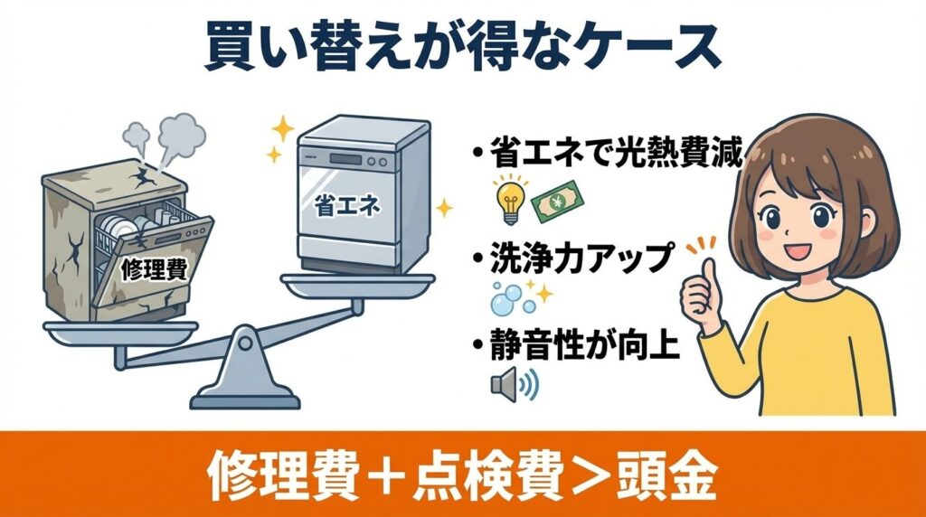 修理よりも最新機種への買い替えが得なケース