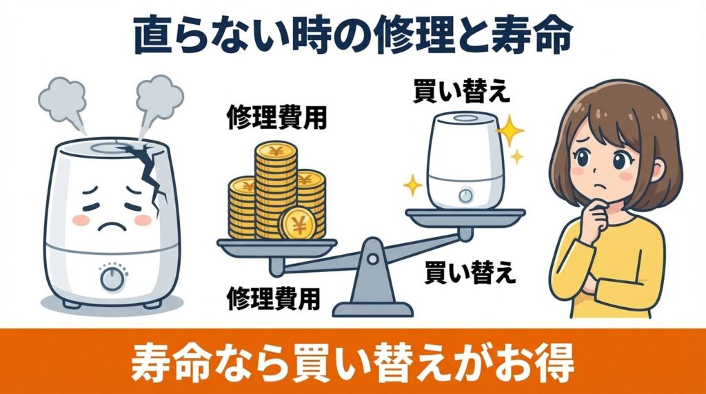ミストが出ないニトリ加湿器が直らない時の修理と寿命