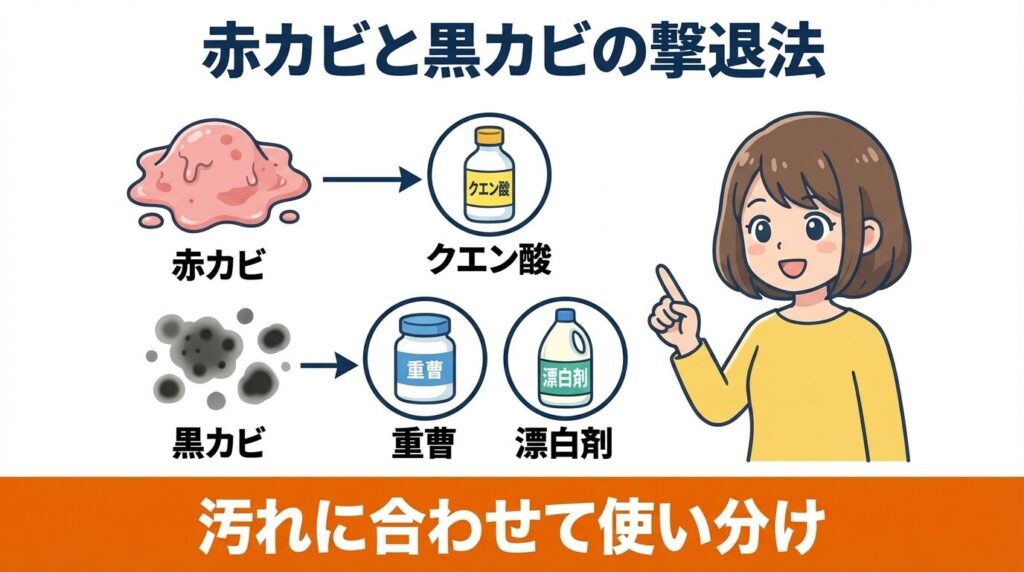 赤カビや黒カビの除去法と結論